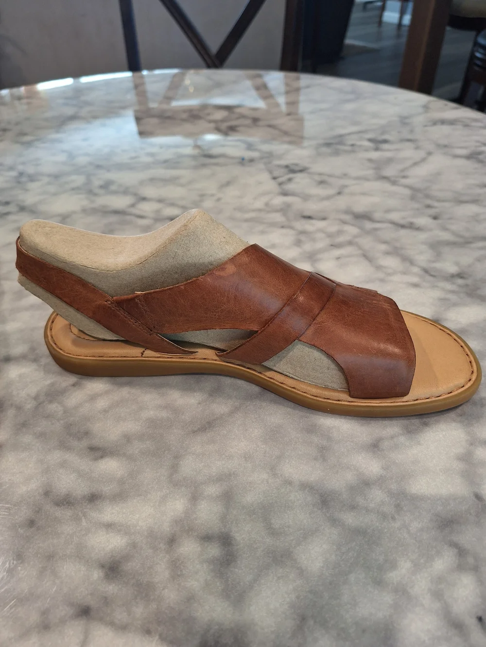 NEW Born 11M Tan Leather Slingback Sandals. Minor Defect